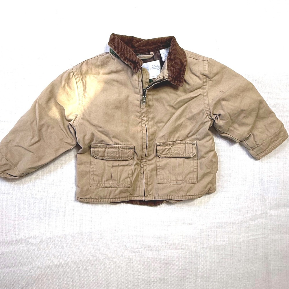 Specialty Baby Tan Corduroy Collar Jacket Boys Girls 12 Months Camo‎ Lined